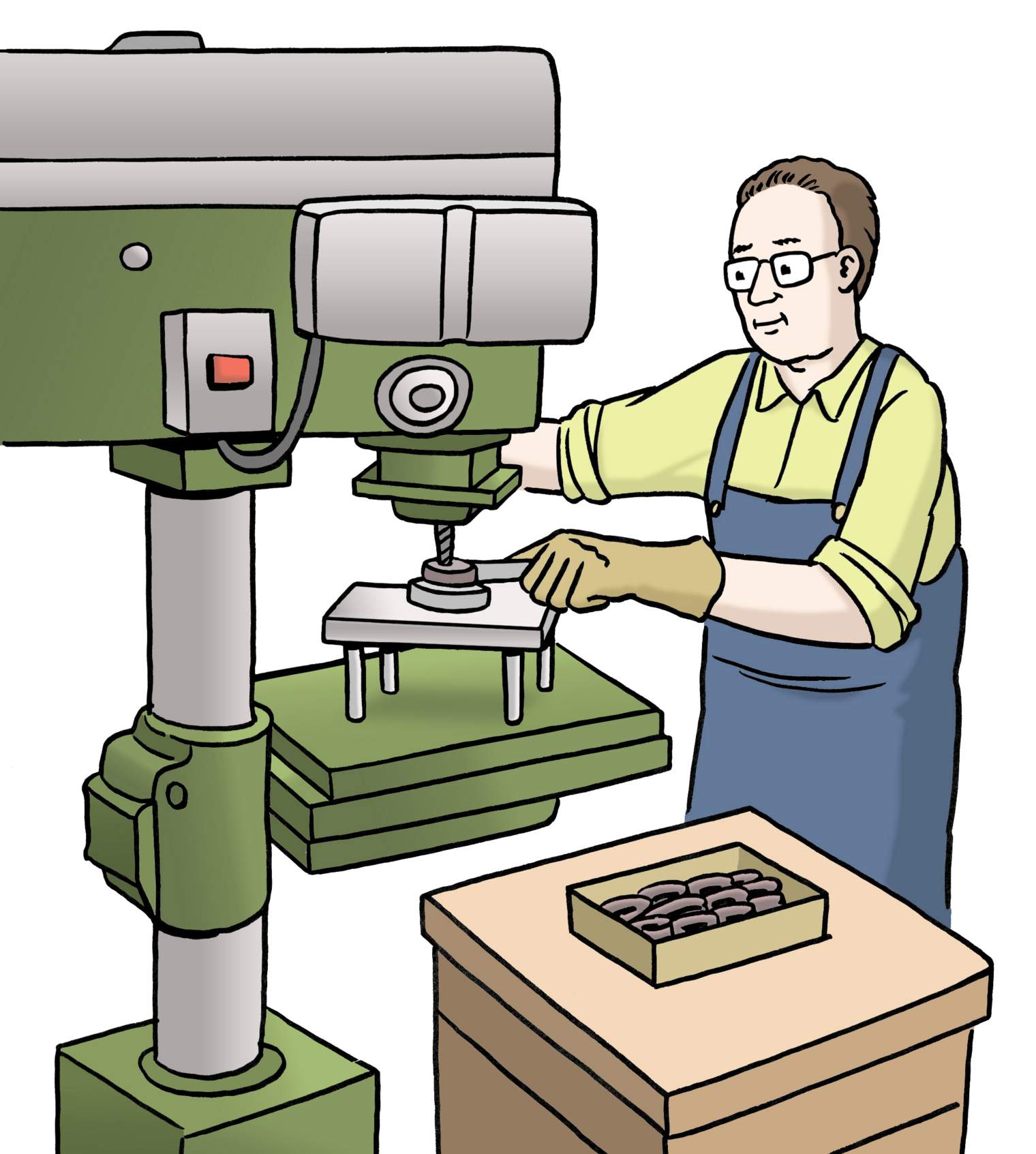 arbeit an maschine